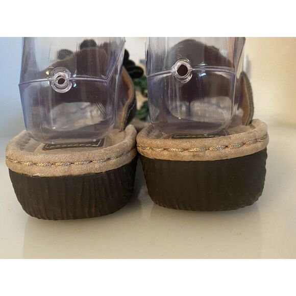 Clarks Artisan Larina Floral Thong Wedge Sandals Gold Women's Size 7M New No Box - Picture 11 of 16